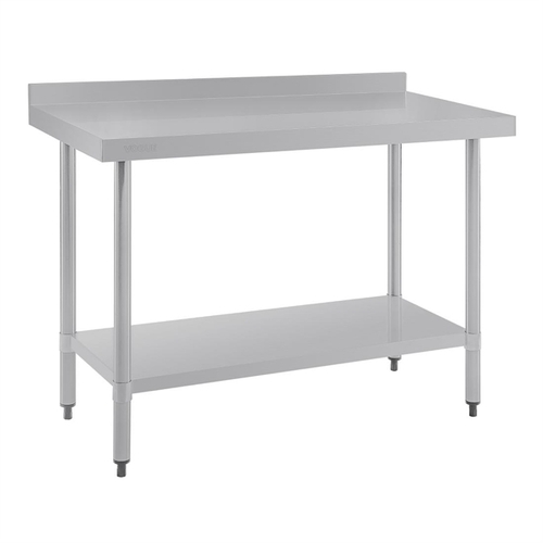 Vogue Stainless Steel Prep Table with Splashback - 1200 x 600 x 900mm - T381