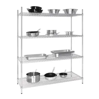 Vogue 4 Tier Wire Shelving Kit 1525x610x1840mm - U258