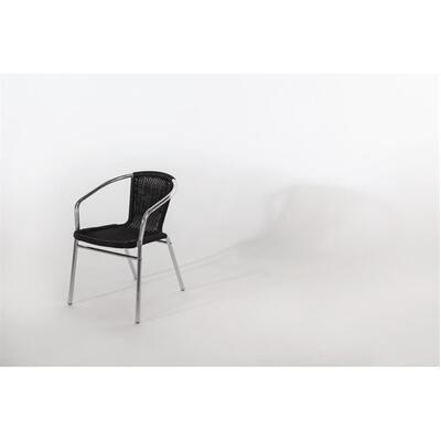 Bolero Aluminium & Black Wicker Chairs Black (Pack of 4) - U507