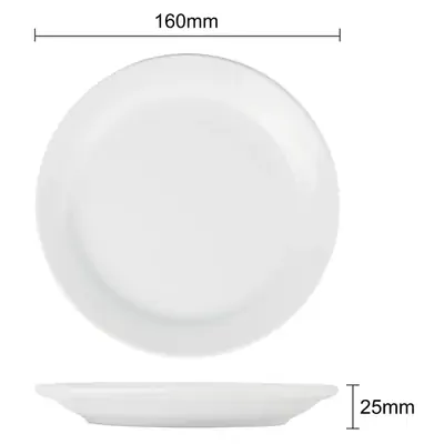 Olympia Athena Narrow Rimmed Plate 165mm (Box of 12) - CF360