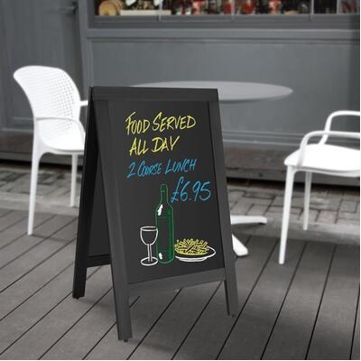 Olympia Pavement Board Black Wooden Frame 500x850mm - CU992