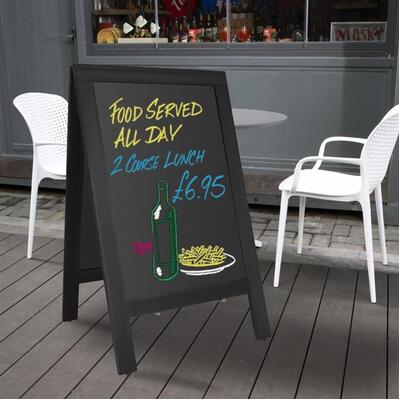 Olympia Pavement Board Black Wooden Frame 700x1200mm - CU993