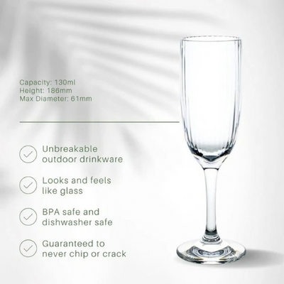 D-Still Bamboo Polycarbonate Champagne Flute 130ml (Box of 4) - DS2019-189