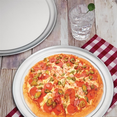 Vogue Pizza Tray Wide Rim Aluminum 355mm - F009