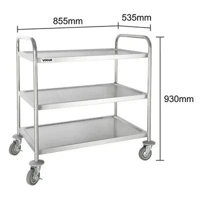 Vogue 3 Tier Flat Pack Trolley 940x537x875mm - F995