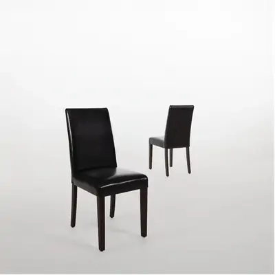 Bolero Faux Leather Dining Chairs Black (Pack of 2) - GF954