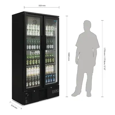 Polar GJ449-A G-Series Upright Back Bar Cooler with Hinged Doors 490Ltr - GJ449-A
