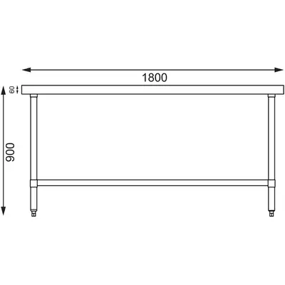 Vogue Stainless Steel Centre Table 1800x900dx900h - GL279