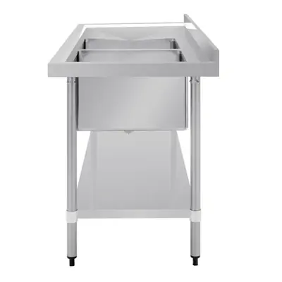 Vogue Double Bowl Sink L/H Drainer (90mm Drain) 1800x700mm - HC920