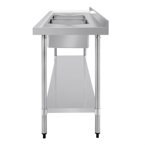Vogue Double Bowl Sink Double Drainer (90mm Drain) 2400x700mm - HC921