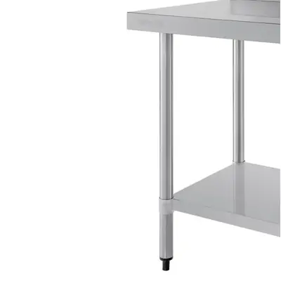 Vogue Stainless Steel Prep Table with Splashback 900x600x900mm - T380