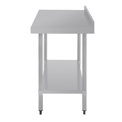 Vogue Stainless Steel Prep Table with Splashback 1200x600x900mm - T381