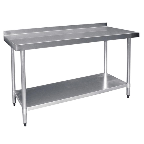 Vogue Stainless Steel Prep Table with Splashback - 1800 x 600 x 900mm - T383