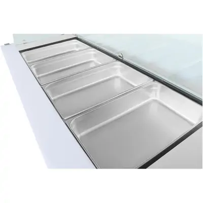 Polar UA019-A U-Series GN Saladette Counter with Square Sneeze Guard - 4 Door - UA019-A