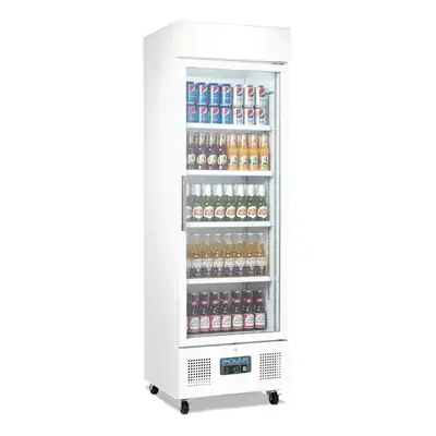 Polar DM076-A G-Series Upright Display Fridge White 350Ltr - DM076-A
