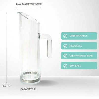 D-Still Bamboo Polycarbonate Water Pitcher W/Removable Base 1.5L - DS2019-240
