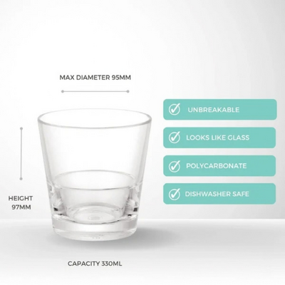 D-Still Essentials Polycarbonate Stackable Tumbler 330ml (Box of 4) - DS8863