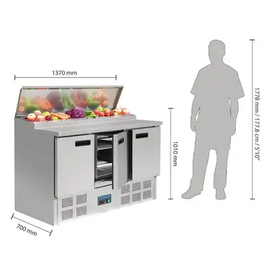 Polar G605-A G-Series Pizza Prep Counter Fridge 390Ltr - G605-A