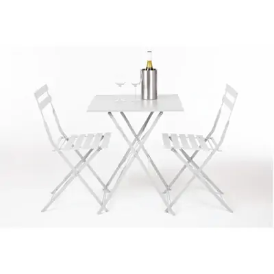 Bolero Grey Pavement Style Steel Folding Chairs (Pack of 2) - GH551