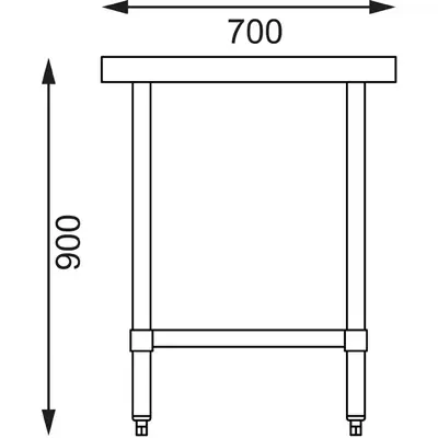 Vogue Stainless Steel Prep Table 900x700x900mm - GJ501