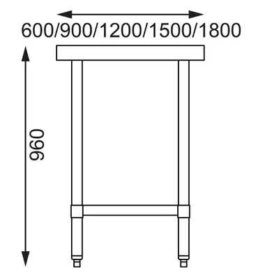 Vogue Stainless Steel Prep Table 1500x700x900mm - GJ503