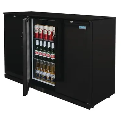Polar GL017-A G-Series Back Bar Cooler with Triple Solid Hinged Doors Black - 900mm - GL017-A