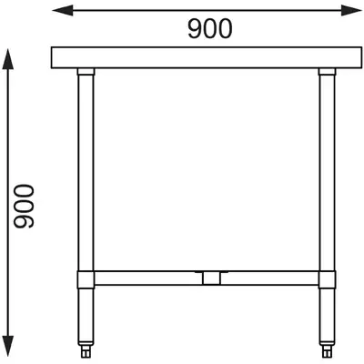 Vogue Stainless Steel Centre Table 1800x900dx900h - GL279