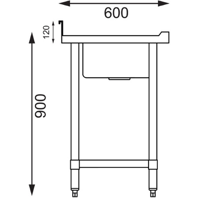 Vogue Double Bowl Sink R/H Drainer (90mm Drain) 1800mm  - HC907