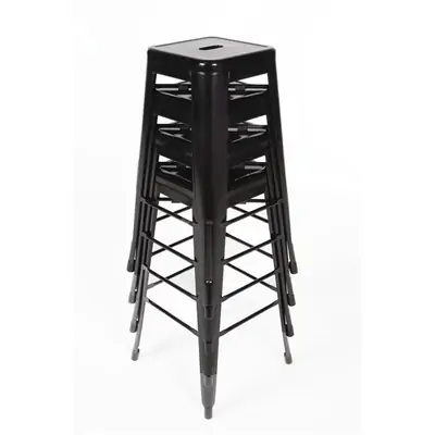 Bolero High Metal Bar Stools Black (Pack of 4) - DL881