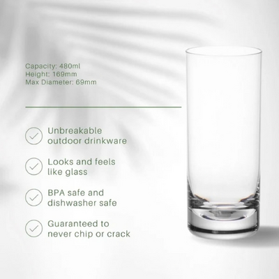 D-Still Essentials Polycarbonate Highball 455ml (Box of 4) - DSS010
