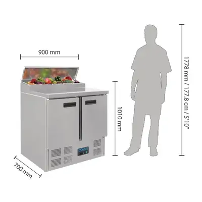 Polar G604-A G-Series Pizza Prep Counter Fridge 254Ltr - G604-A