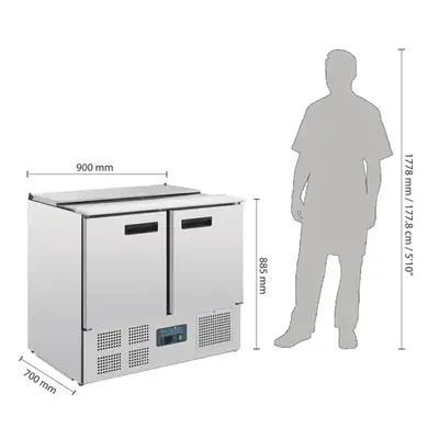 Polar G606-A G-Series Saladette Counter Fridge 240Ltr - G606-A