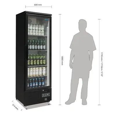 Polar GJ447-A G-Series Upright Back Bar Cooler with Hinged Door 307Ltr - GJ447-A