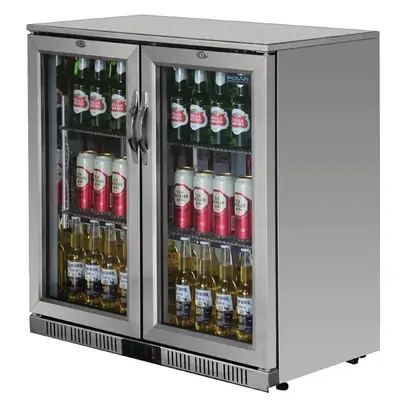 Polar GL008-A G-Series Counter Back Bar Cooler with Hinged Doors Stainless Steel 208Ltr - GL008-A