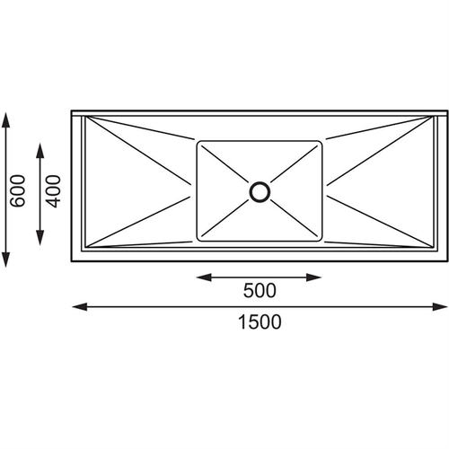 Vogue Single Bowl Sink Double Drainer (90mm Drain) 1500mm - HC906