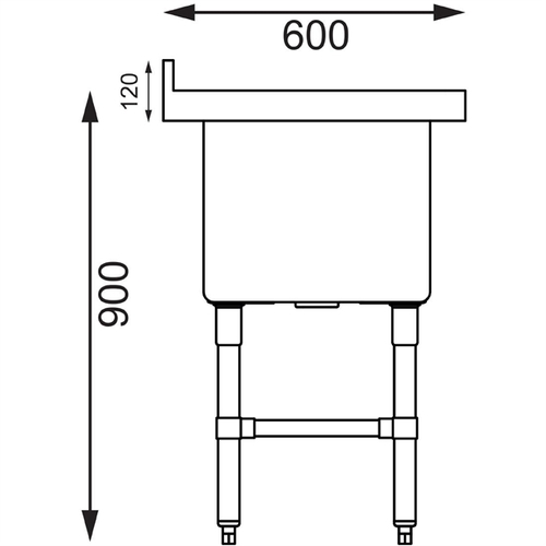 Vogue Deep Pot Sink (90mm Drain) 770x600x900mm - HC910