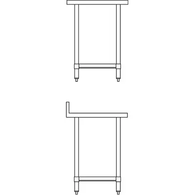 Vogue Stainless Steel Prep Table with Splashback 600x600x900mm - T379