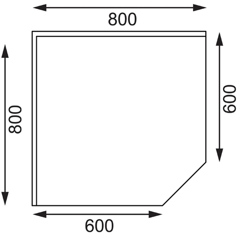 Vogue Stainless Steel Corner Table 800 x 600 x 960mm - CB907