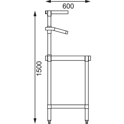 Vogue Stainless Steel Prep Station with Gantry 1200x600x1500mm - CB908