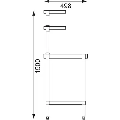 Vogue Table with Gantry Shelf 1500x 1200x600mm - CC359