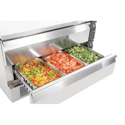 Polar DA997-A U-Series Double Drawer Counter Fridge Freezer 6xGN - DA997-A