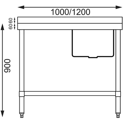 Vogue Single Bowl Sink L/H Drainer (90mm Drain) 1000x700mm - HC913
