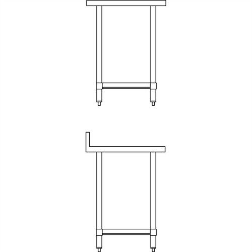 Vogue Stainless Steel Prep Table with Splashback 600x600x900mm - T379