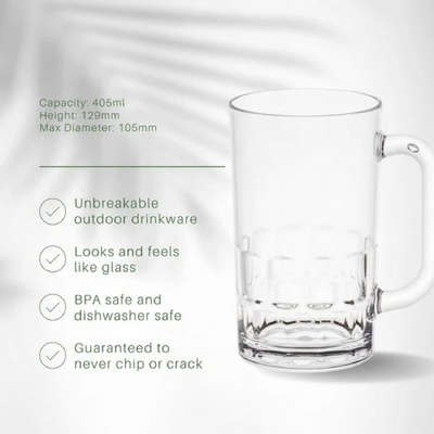 D-Still Essentials Polycarbonate Beer Mug 405ml (Box of 4) - DS9547