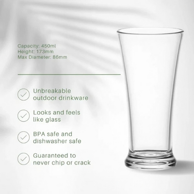 D-Still Essentials Polycarbonate Pilsner 450ml (Box of 4) - DSS085