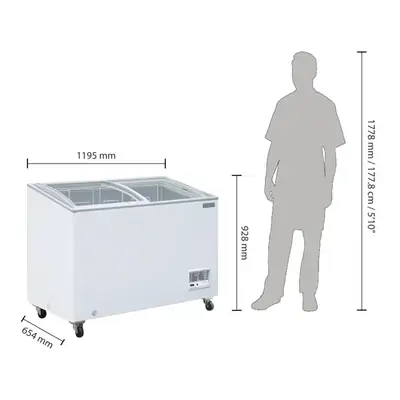 Polar GM499-A G-Series Display Chest Freezer - 270Ltr - GM499-A