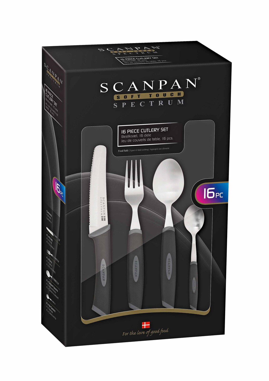 Scanpan Spectrum Cutlery 16Pieces Set Black
