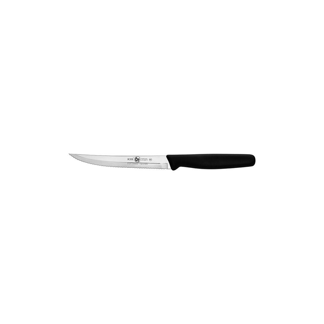 Icel Steak Knife Pointed Tip Serrated Blade 130mm Black