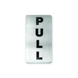 Pull Wall Sign - Adhesive Back 110x60mm Stainless Steel - 57771