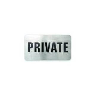 Private Wall Sign - Adhesive Back 110x60mm Stainless Steel - 57781